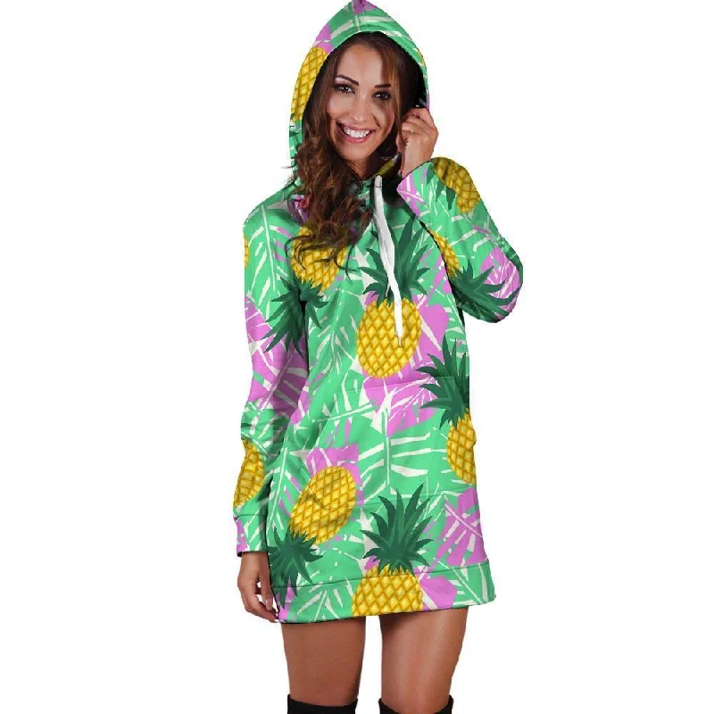 Pineapple Print Hoodie Dress