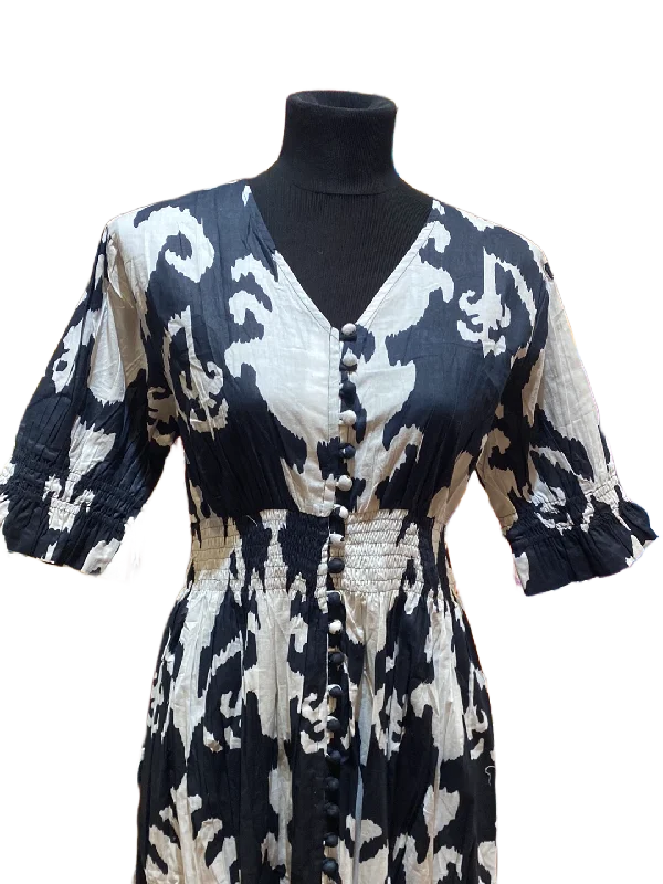 Monochrome Mosaic Block Print Dress