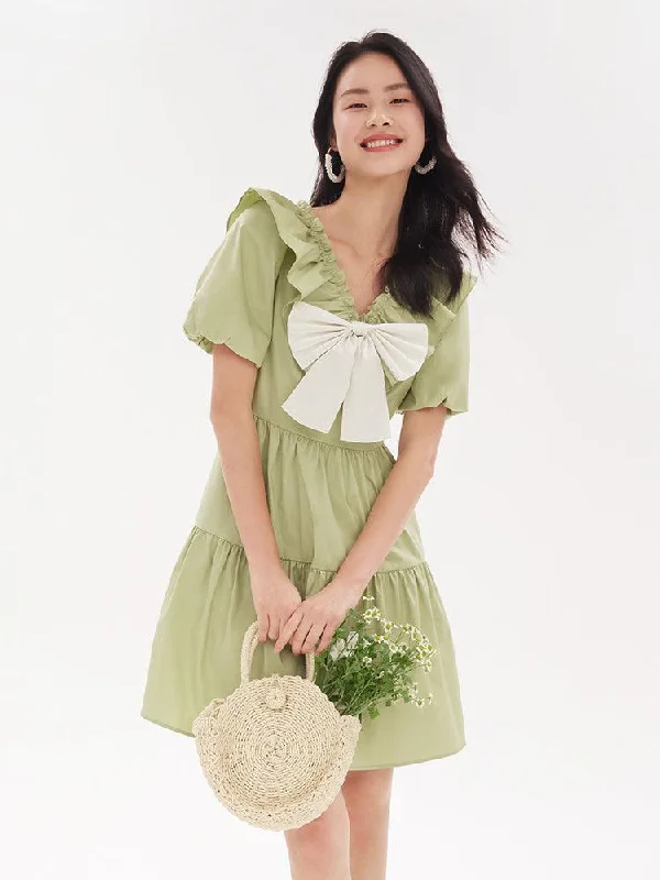Ruffle Collar Princess dress (with bowknot)