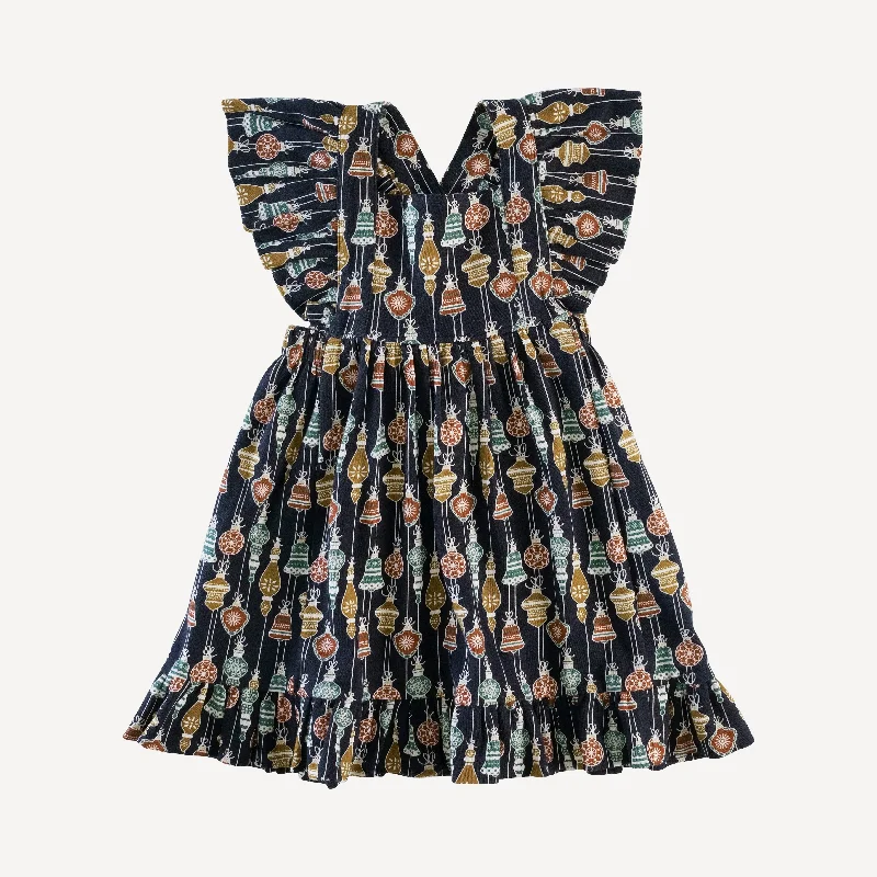 ruffle strap dress | vintage ornaments | organic cotton interlock