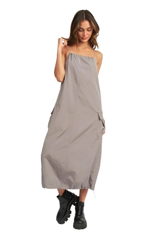 Spaghetti Strap Mid Nylon Dress