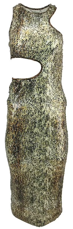 Stella McCartney Ocelot Sequins Print Dress in Multicolor