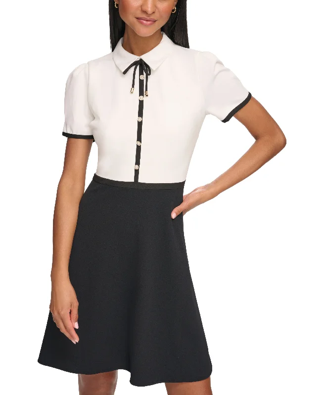 Women's Colorblocked A-Line Dress