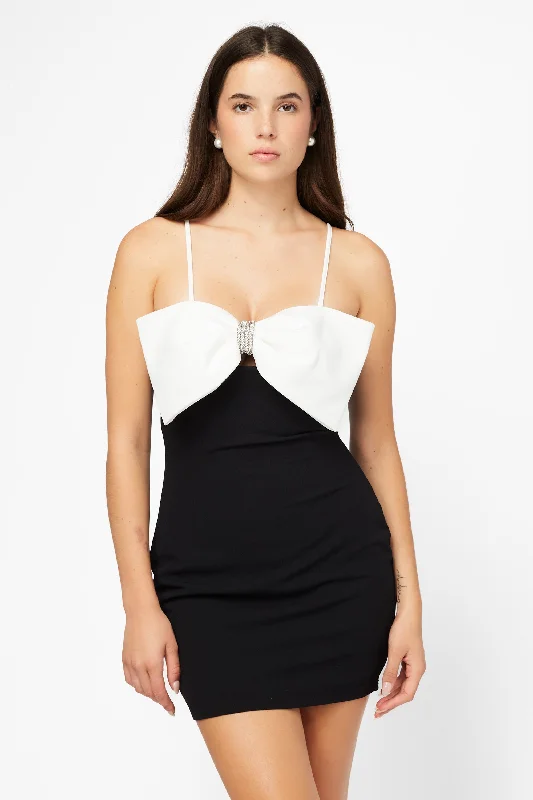 Clara Bow Mini Dress Stylish Ribbed Mini Dress
