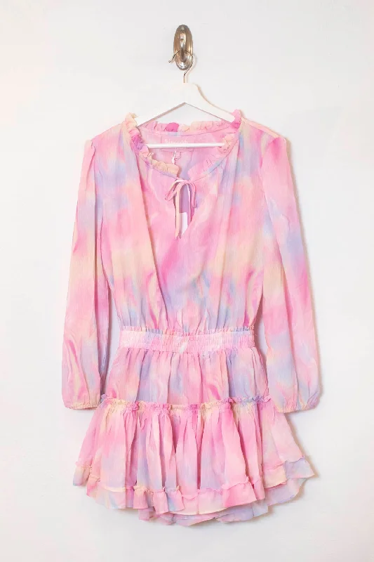 Women's Pink Aurora Multi Color Mini Dress Trendy Camisole Mini Dress