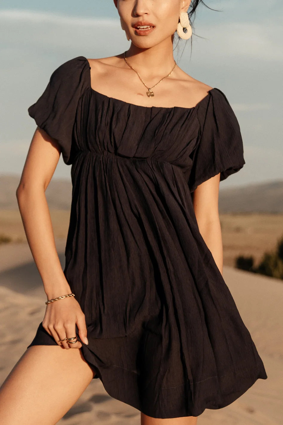 Dasha Textured Mini Dress in Navy Elegant Velvet Mini Dress