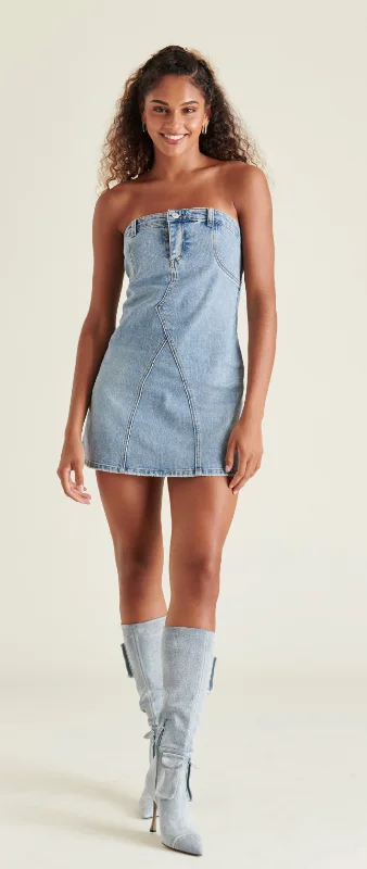 Denim Mini Dress by Steve Madden Trendy Camisole Mini Dress