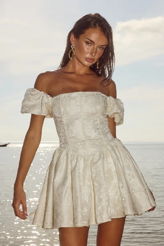 ELODIE MINI DRESS - IVORY Classic Casual Mini Dress