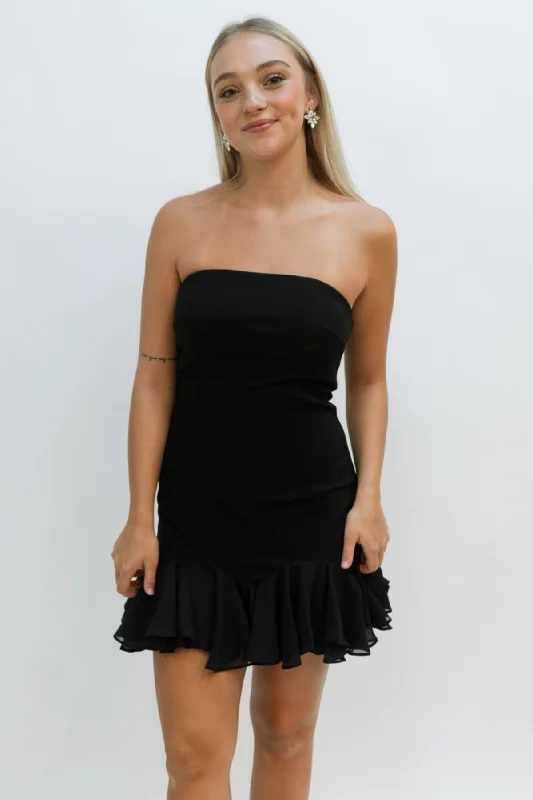 Jay Strapless Mini Dress Elegant Lace-Up Mini Dress