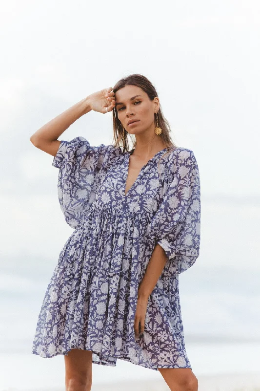 Kyra Mini Dress ~ Blue Iris Cozy Knit Mini Dress