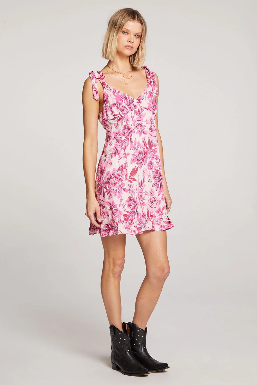 Saltwater Luxe Devyn Mini Dress Chic Halter Mini Dress