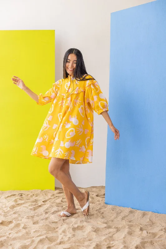 Summer Sunrise Mini Dress Trendy Crossover Mini Dress
