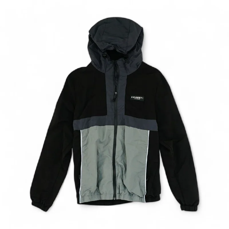 Black Color Block Active Jacket Nylon Jacket Polyester Jacket Spandex Jacket