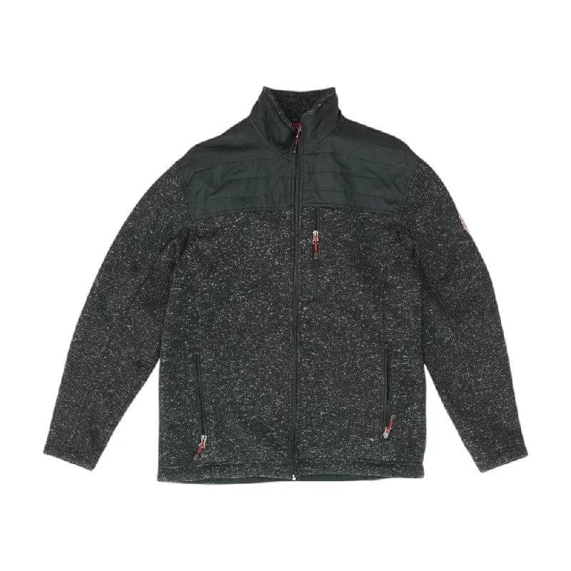 Black Color Block Lightweight Jacket Snapped Jacket Toggled Jacket Drawstring Jacket