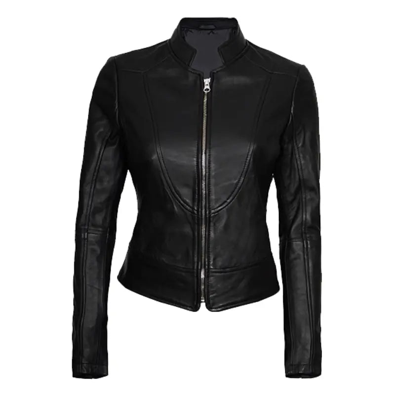 Moto Women's BLack Leather Jacket Cotton Jacket Linen Jacket Terry Jacket