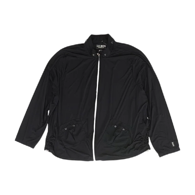 Black Solid Active Jacket Nylon Fabric Polyester Fabric Spandex Fabric