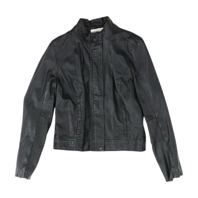 Black Solid Faux Leather Jacket Corduroy Jacket Velvet Jacket Brocade Jacket
