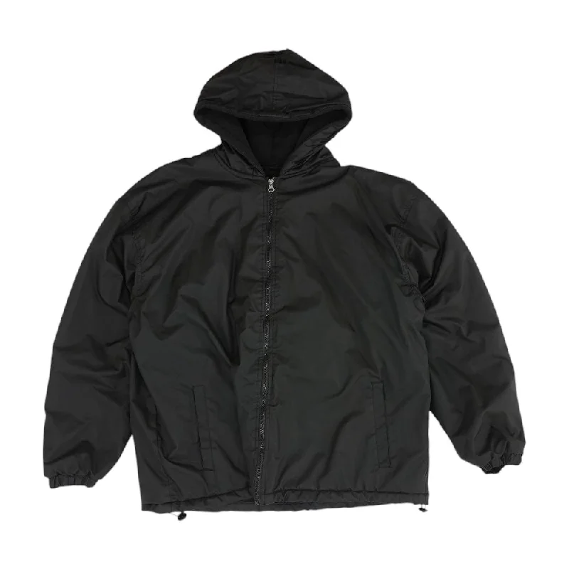 Black Solid Lightweight Jacket Stand-Up Collar Roll-Neck Collar Turtle Neck