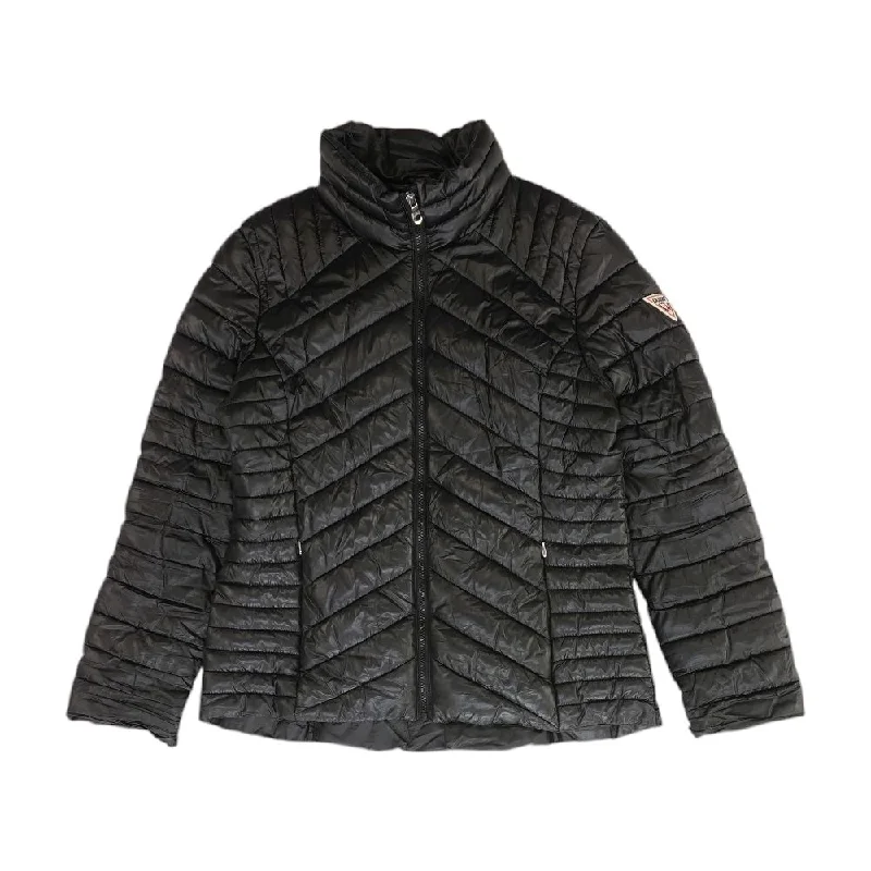 Black Solid Puffer Jacket Oversized Jacket Tailored Jacket Straight Jacket