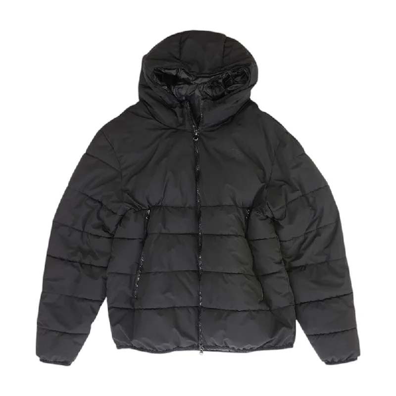 Black Solid Puffer Jacket Satin Jacket Silk Jacket Chiffon Jacket