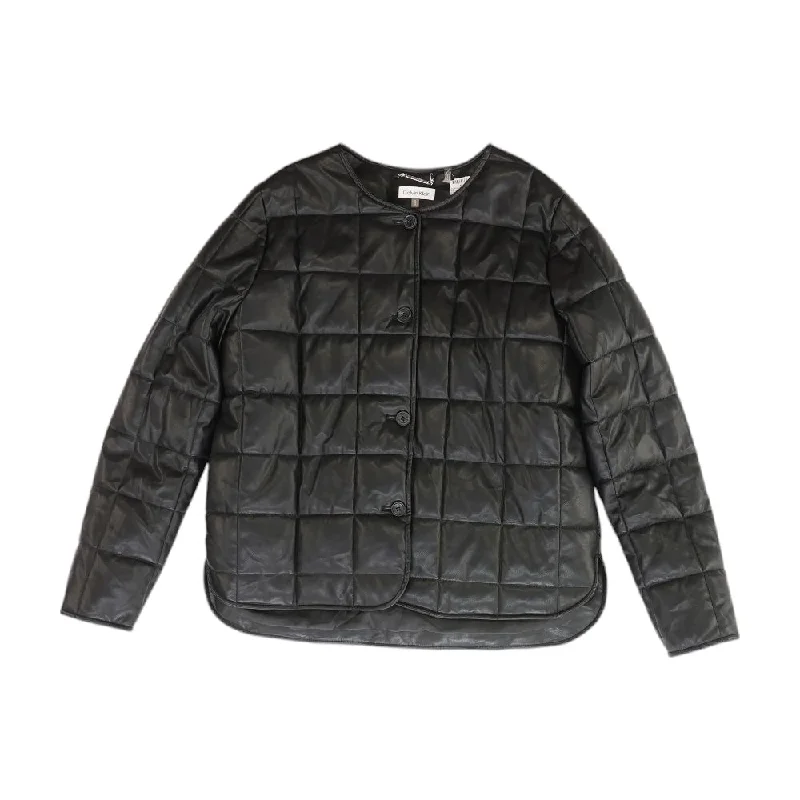 Black Solid Puffer Jacket Hooded Jacket Caped Jacket Shawl Collar Jacket