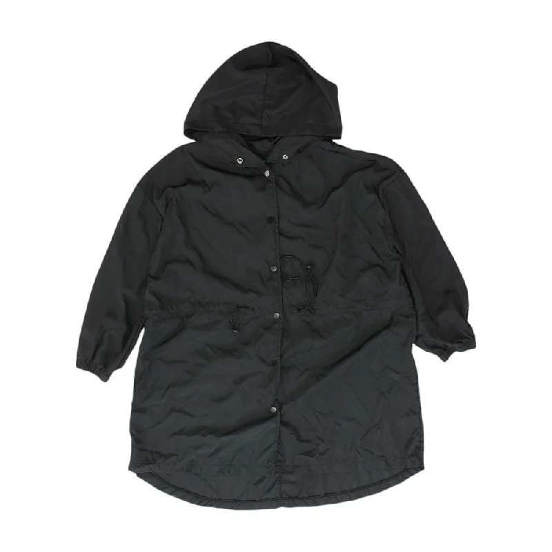 Black Solid Rain Jacket Lace Jacket Ribbed Jacket Sequined Jacket