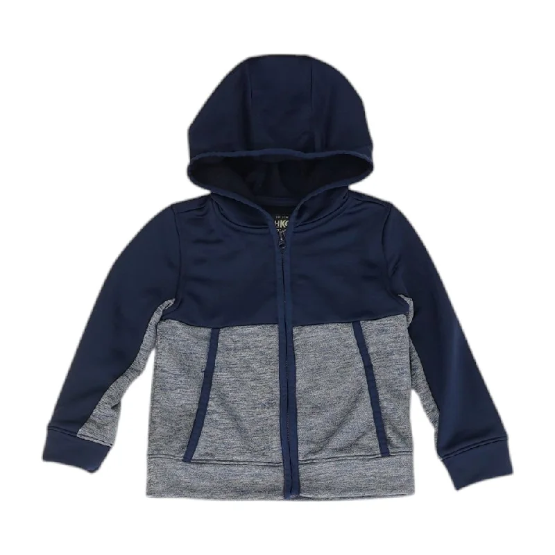 Blue Color Block Lightweight Jacket Zippered Jacket Buttoned Jacket Snapped Jacket