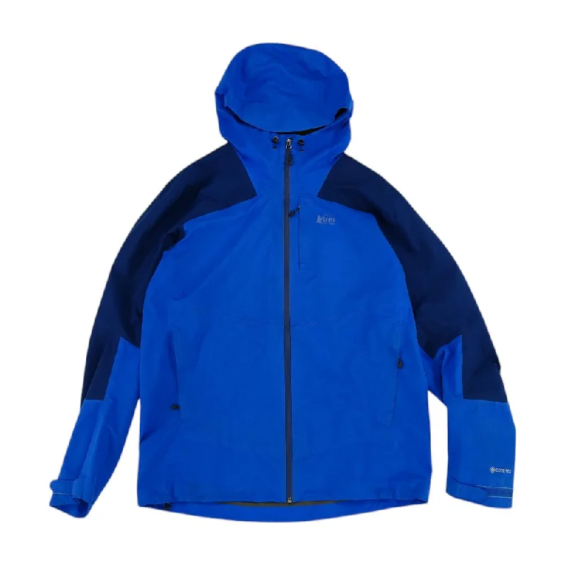 Blue Color Block Rain Jacket Chenille Jacket Brocade Jacket Lace Jacket