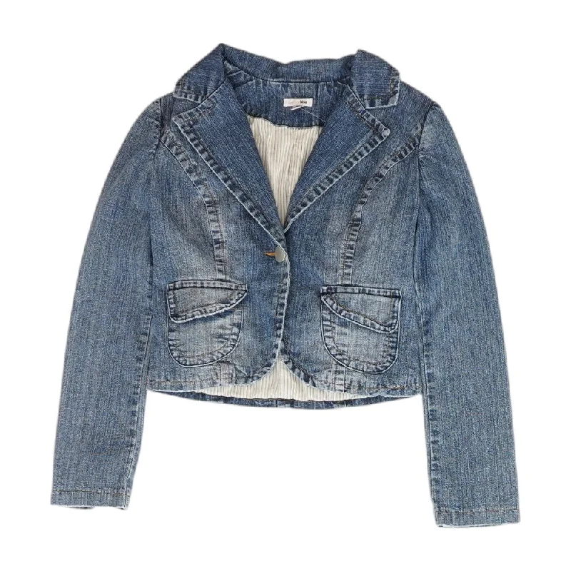 Blue Solid Denim Jacket Striped Jacket Polka Dot Jacket Floral Jacket