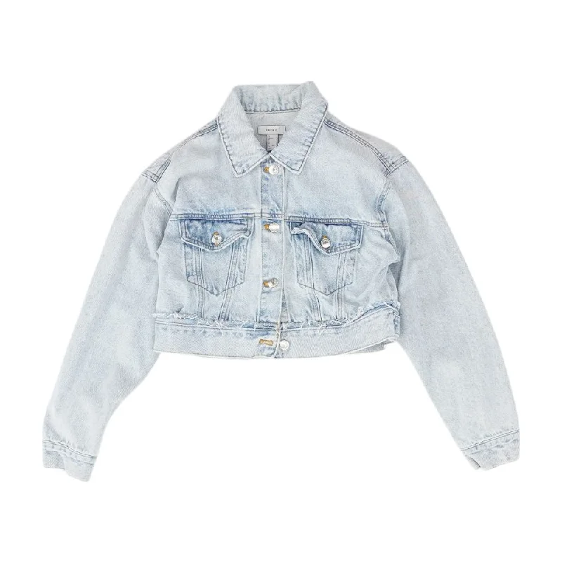 Blue Solid Denim Jacket Jersey Jacket Tulle Jacket Batik Jacket