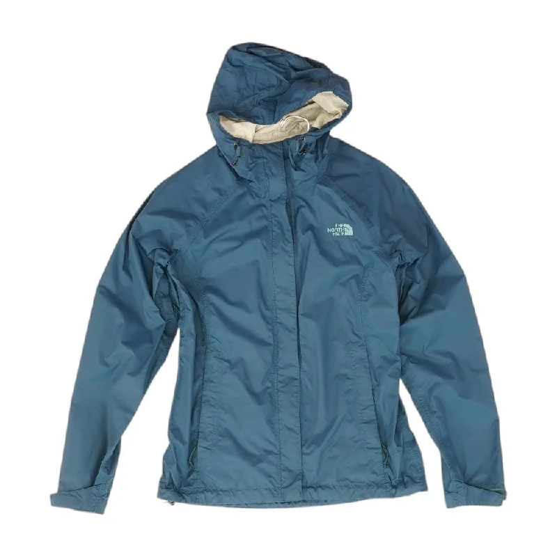 Blue Solid Rain Jacket Jersey Jacket Tulle Jacket Batik Jacket