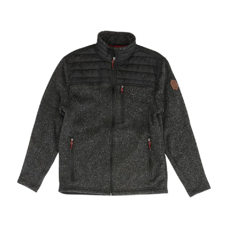 Charcoal Color Block Lightweight Jacket Toggled Jacket Drawstring Jacket Belted Jacket