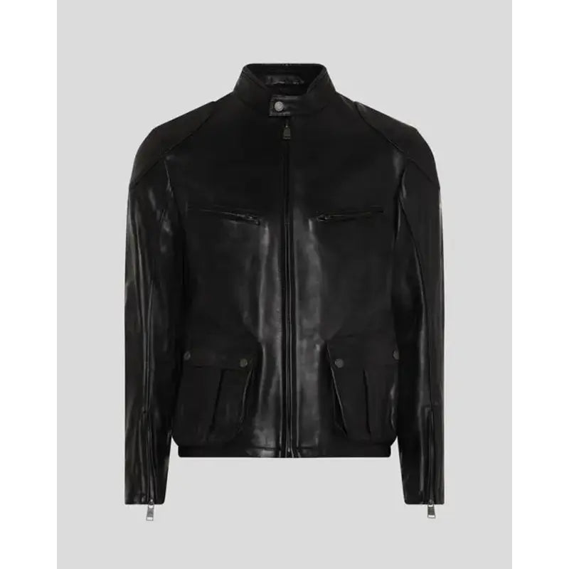 Classic Cafe Racer Leather Jacket Elasticated Jacket Padded Jacket Insulated Jacket Classic Cafe Racer Leather Jacket Elasticated Jacket Padded Jacket Insulated Jacket