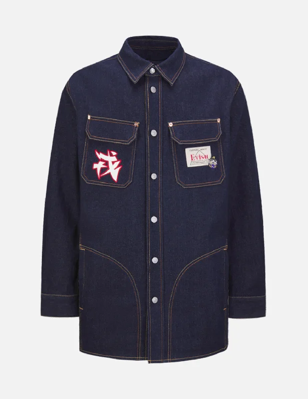 Daruma Denim Shirt Jacket Elasticated Jacket Padded Jacket Insulated Jacket