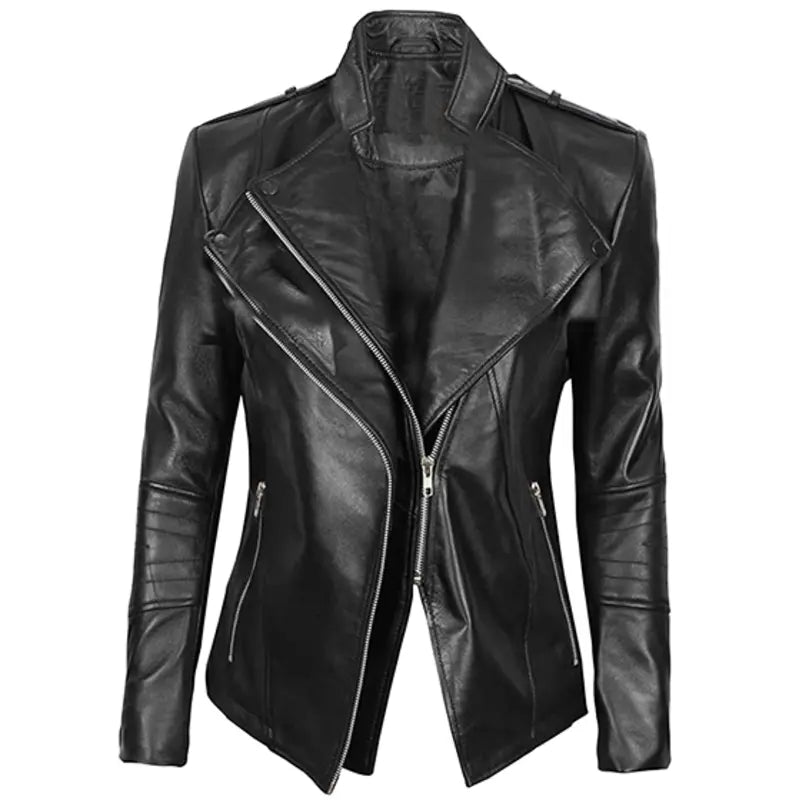 Fitted Racer Black Leather Jacket Mesh Jacket Canvas Jacket Denim Jacket