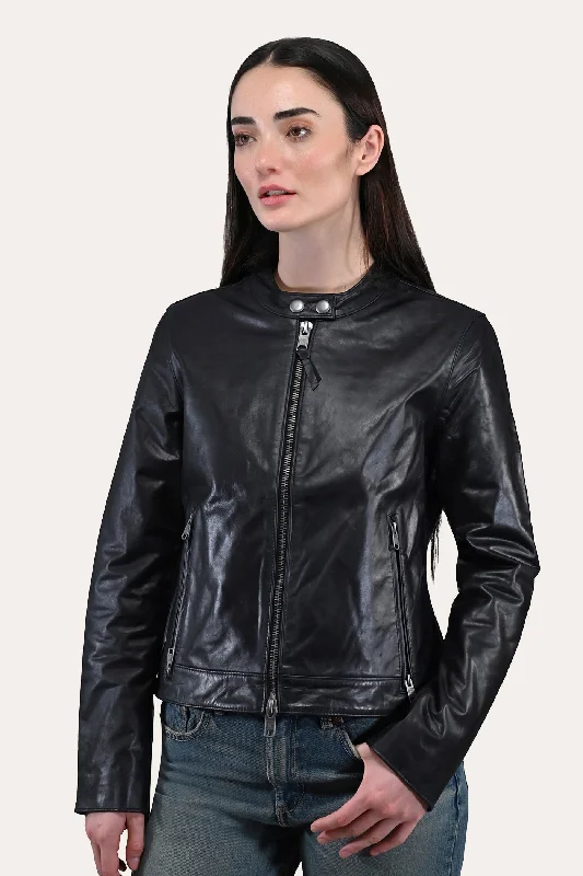 Frye Tobacco Cafe Racer Jacket Toggled Jacket Drawstring Jacket Belted Jacket