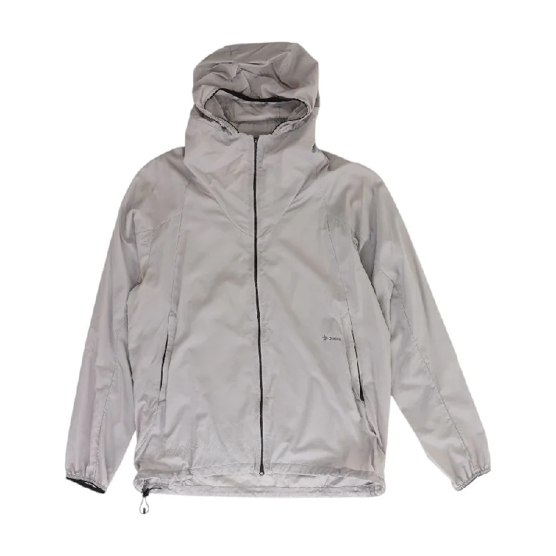 Gray Solid Active Jacket Toggled Jacket Drawstring Jacket Belted Jacket
