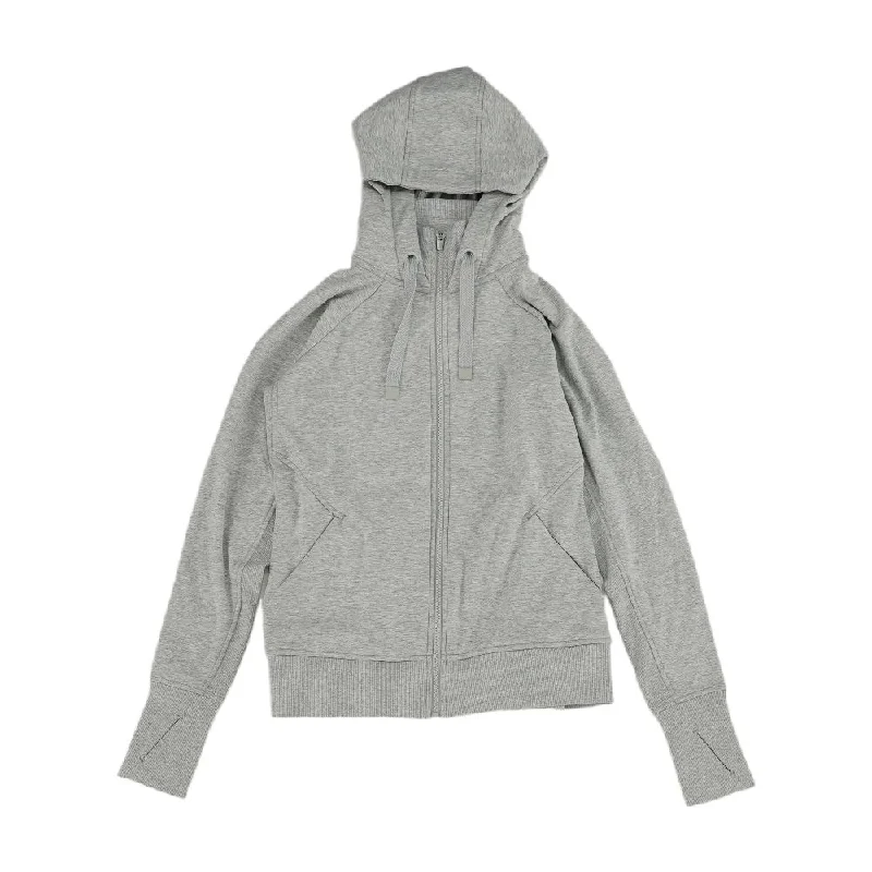 Gray Solid Lightweight Jacket Belted Jacket Elasticated Jacket Padded Jacket