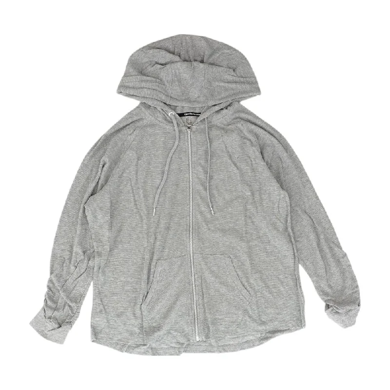 Gray Solid Lightweight Jacket Knit Jacket Woven Jacket Fleece Jacket