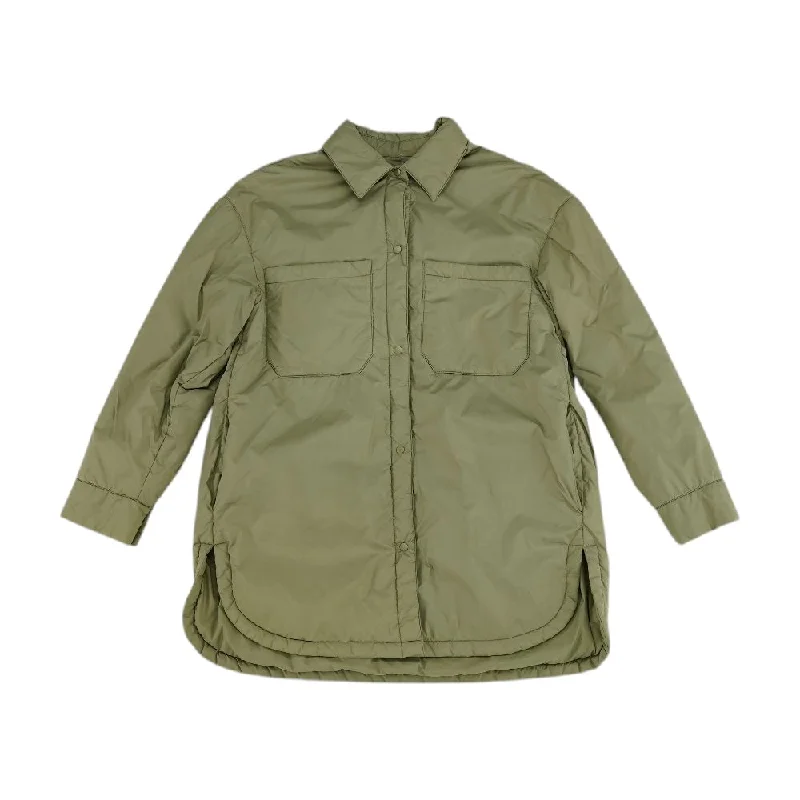 Green Solid Jacket Bomber Jacket Anorak Windbreaker