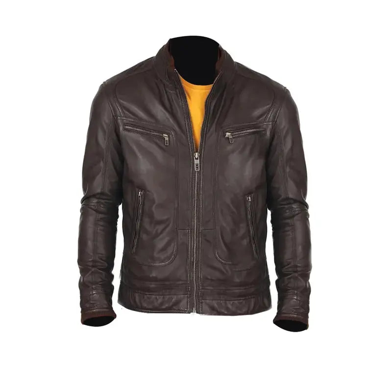 Stylish Lambskin Leather Jacket For Men Wool Jacket Cashmere Jacket Tweed Jacket