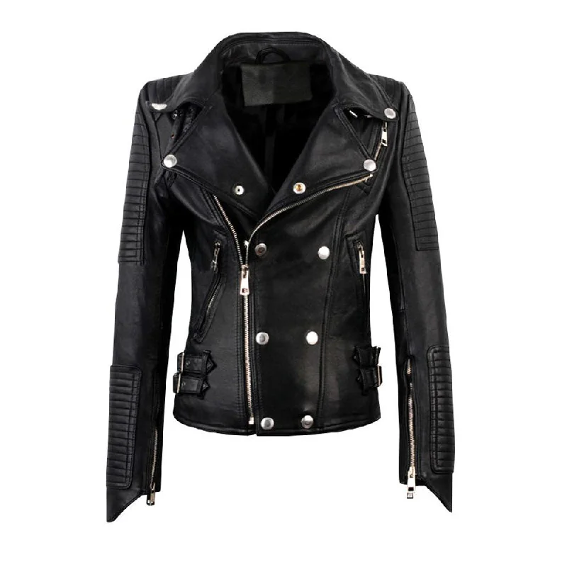 Meredith's Biker style jacket with snap buttons closure Jersey Jacket Tulle Jacket Batik Jacket Meredith's Biker style jacket with snap buttons closure Jersey Jacket Tulle Jacket Batik Jacket