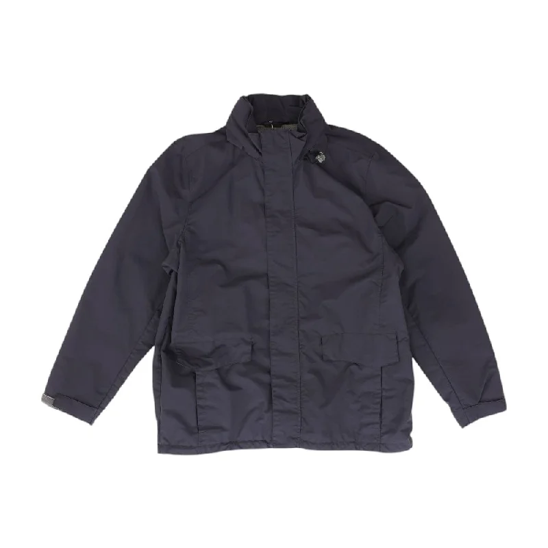 Navy Solid Rain Jacket Mesh Jacket Canvas Jacket Denim Jacket