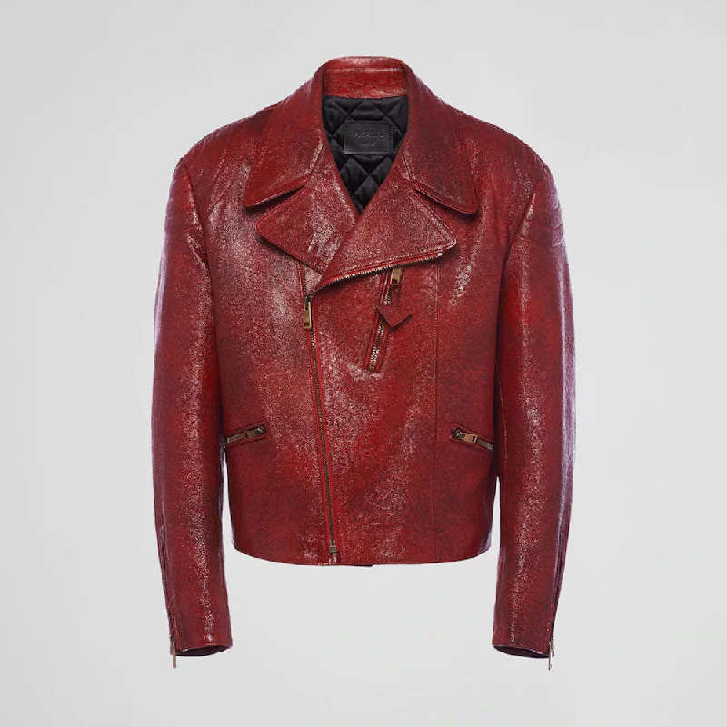 New 2024 Women's Red Sheepskin biker leather jacket Notch Collar Jacket Peter Pan Collar Jacket Cowl Neck Jacket New 2024 Women's Red Sheepskin biker leather jacket Notch Collar Jacket Peter Pan Collar Jacket Cowl Neck Jacket