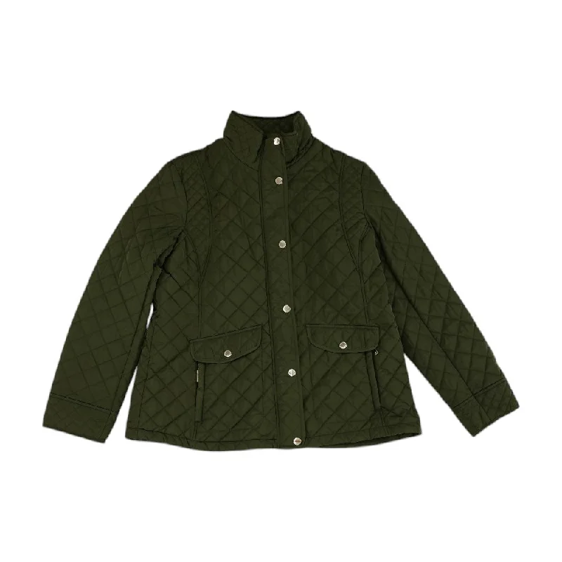 Olive Solid Lightweight Jacket Welt Pockets Slit Pockets Flap Pockets