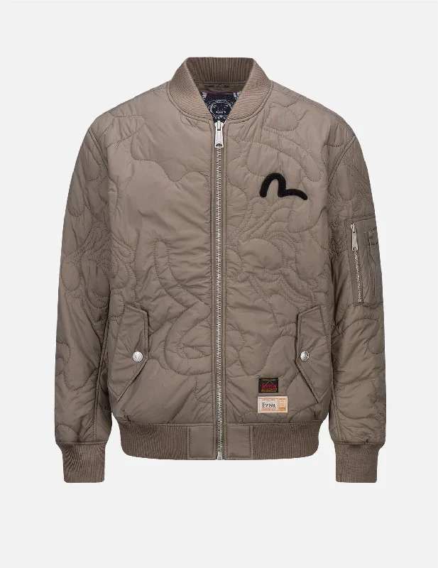 Quilted Camouflage Bomber Jacket Insulated Jacket Fitted Jacket Loose Jacket