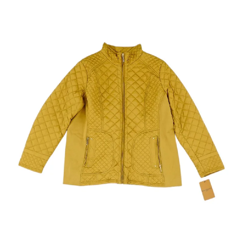 Tan Solid Puffer Jacket Hooded Jacket Caped Jacket Shawl Collar Jacket