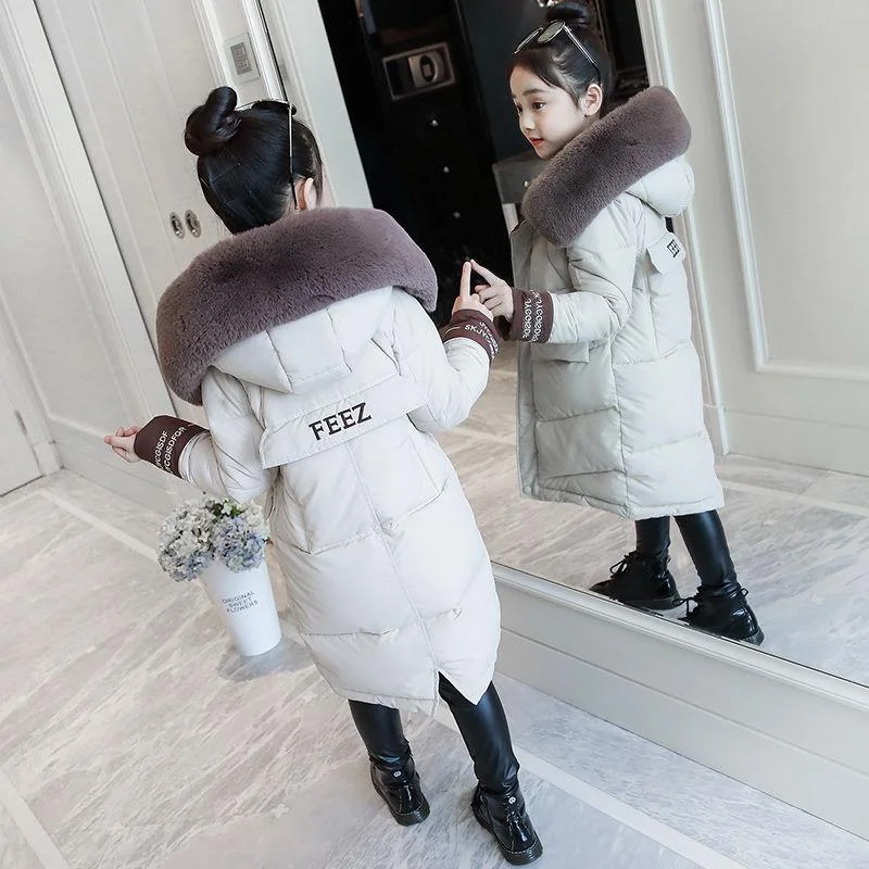 Winter Girls' Clothing Padded Coat Thickened Plus Cotton Children's Padded Jacket Fashion Girl Mid-length Down Padded Jacket Tiered Jacket Buttoned Jacket Zippered Jacket Winter Girls' Clothing Padded Coat Thickened Plus Cotton Children's Padded Jacket Fashion Girl Mid-length Down Padded Jacket Tiered Jacket Buttoned Jacket Zippered Jacket