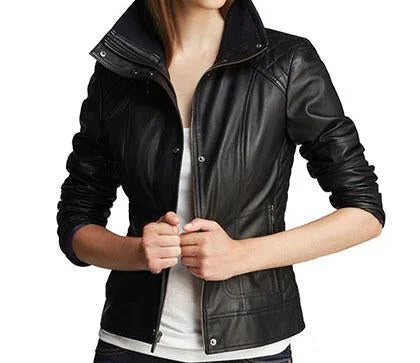Women Classic Leather Jackets: Diamond Insulated Jacket Fitted Jacket Loose Jacket