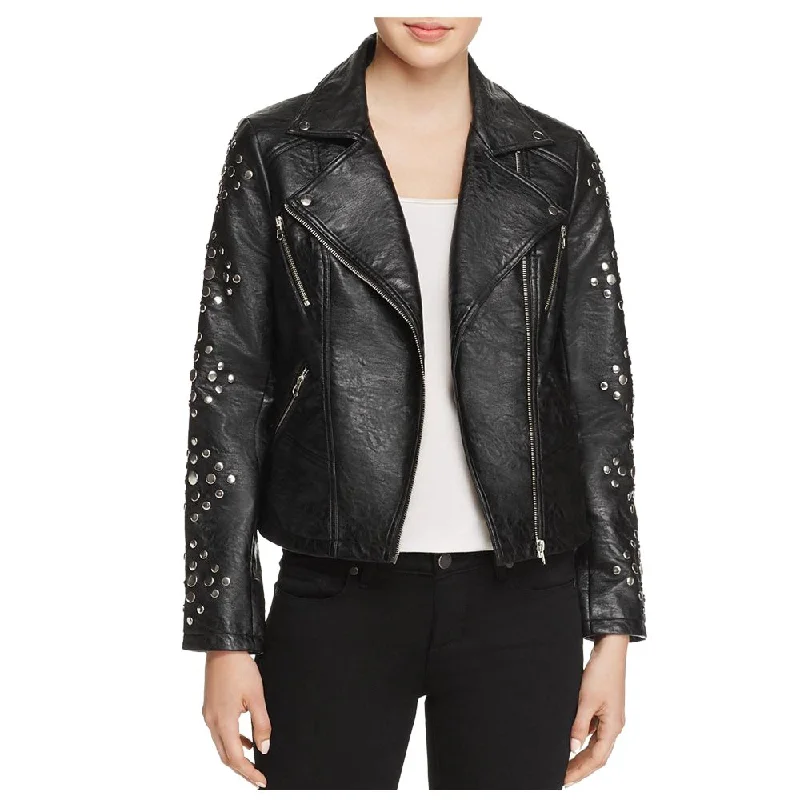 Women Pin Studded Biker Leather Jacket Black Nylon Jacket Polyester Jacket Spandex Jacket Women Pin Studded Biker Leather Jacket Black Nylon Jacket Polyester Jacket Spandex Jacket
